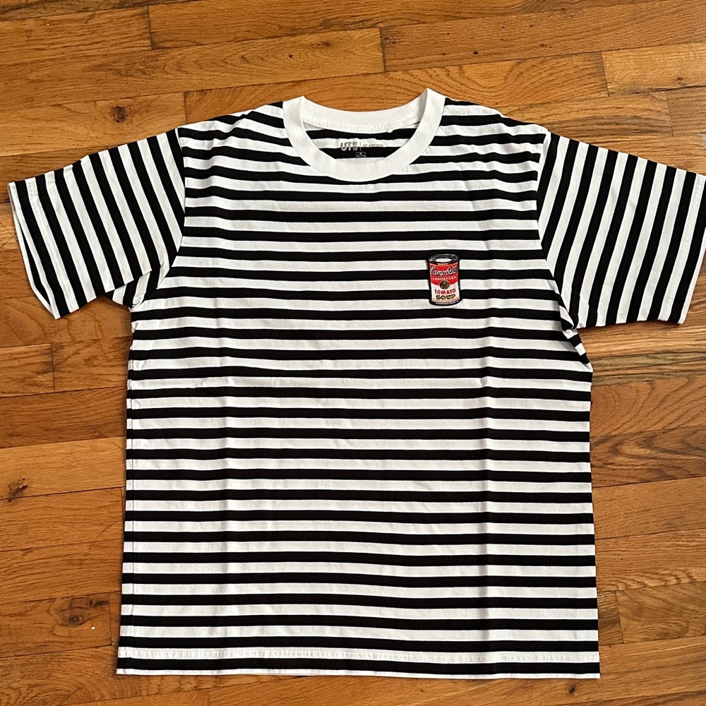 Uniqlo Black and White Striped Kids Tee
